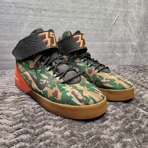 Nike KD Trey 5 II Shoes Boys Size 5.5Y Camo Green Orange Basketball 718551-300